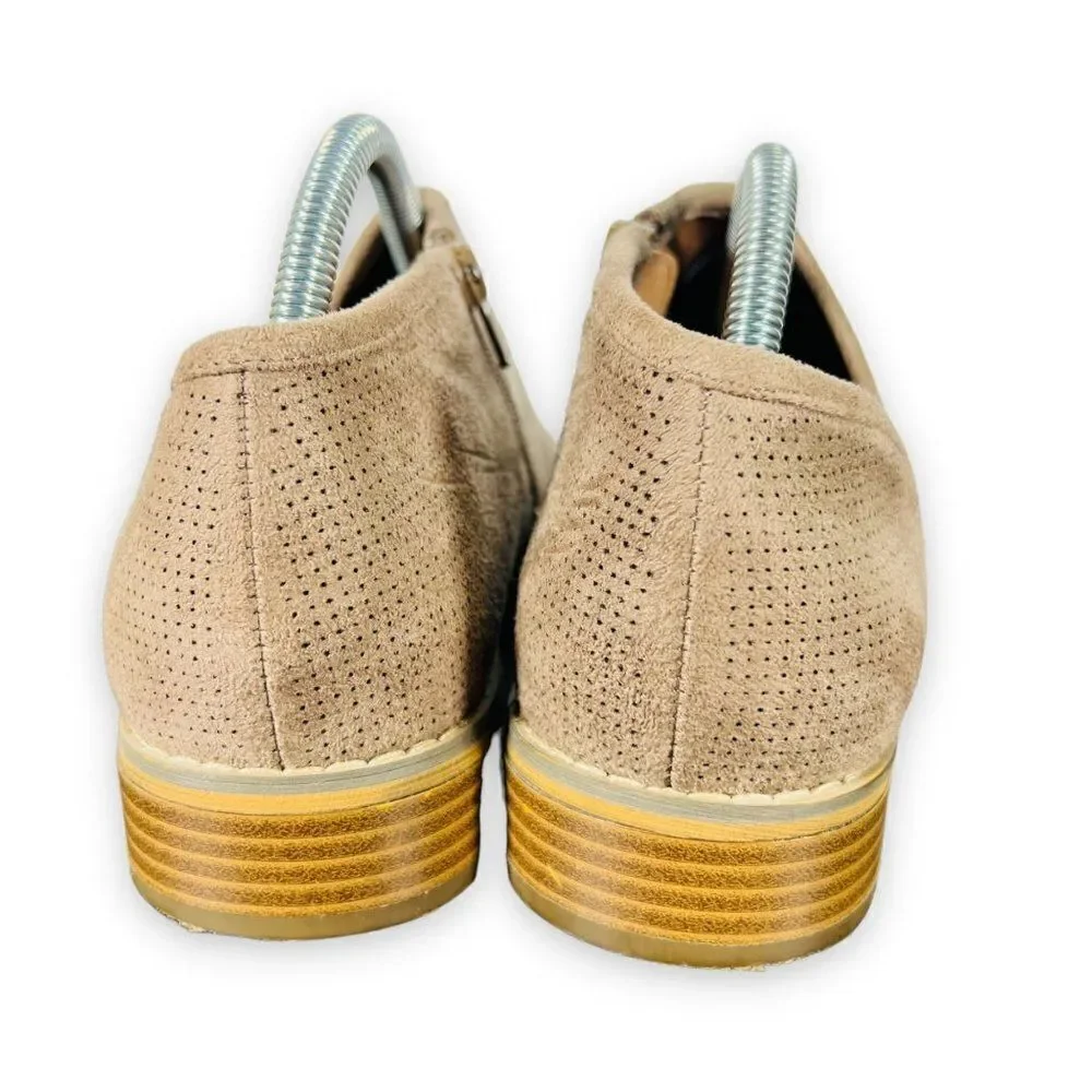 Indigo Rd Hansun Low‎ Ankle Boots Tan Vegan Suede Women's 10M